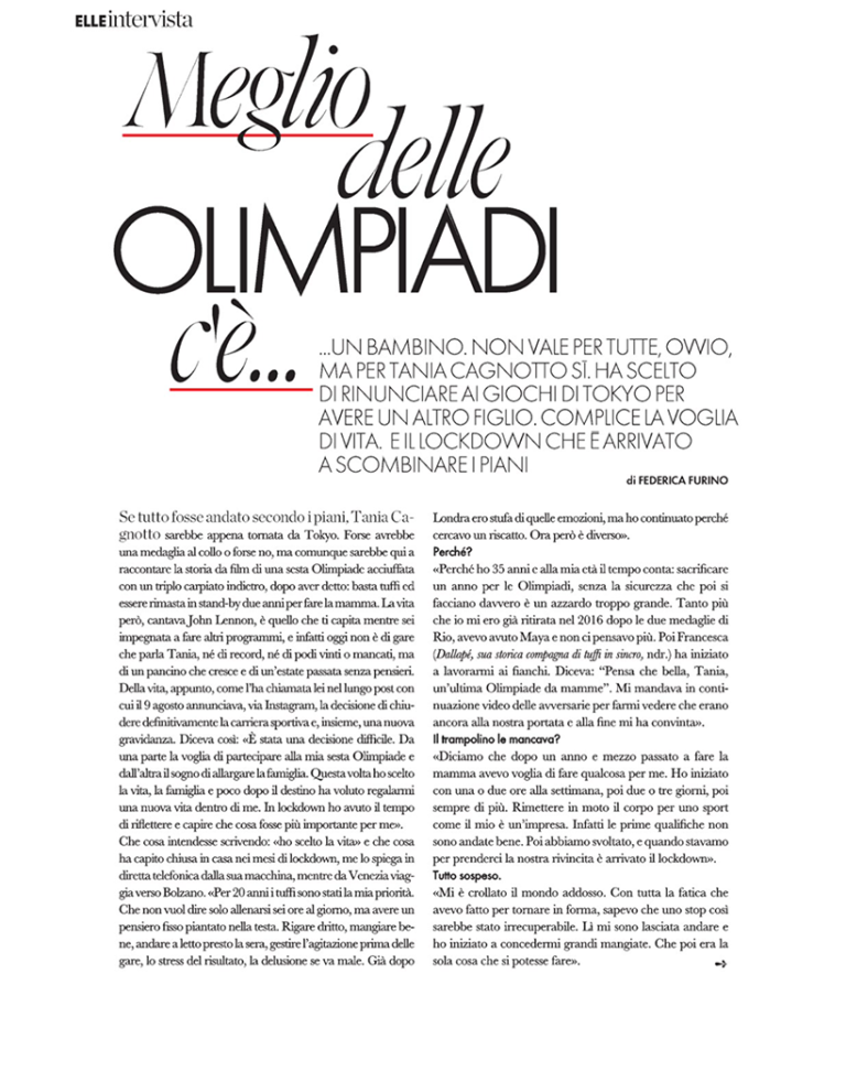 tania cagnotto ELLeintervista