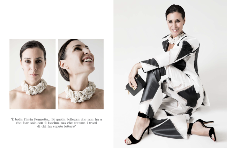 flavia pennetta vestito bianco e nero